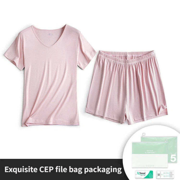 Women's Pajama Set Simple Casual Summer Comfortable Breathable Short Sleeve