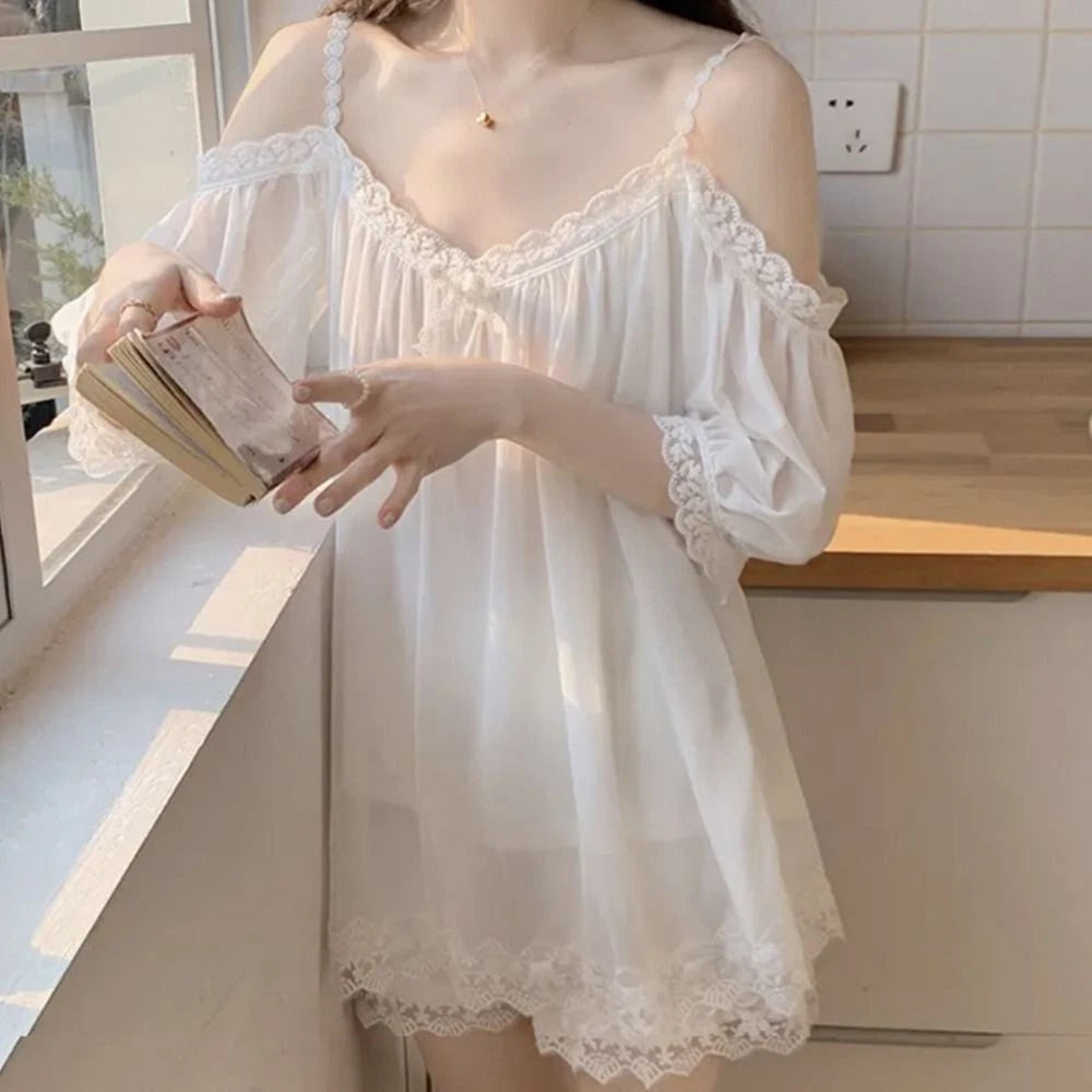 Off Shoulder Suspender Shorts Pajama Suit Women's Sleepwear Sets  Summer