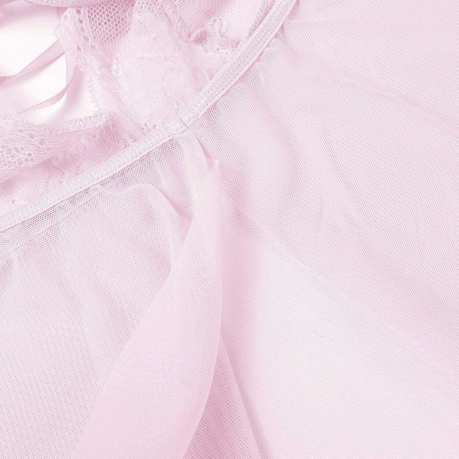 Women Sexy Lingerie Lace Babydoll V Neck Chemise Teddy Strap Sleepwear Panty Set