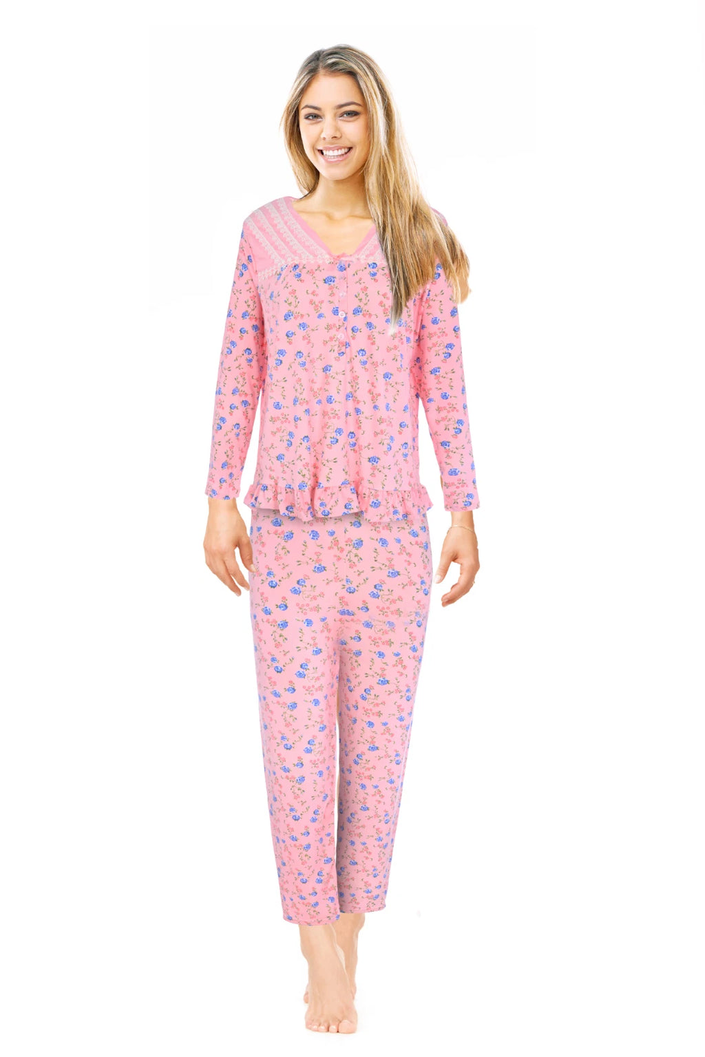 Womens Pajamas For Women Long Sleeve Pajamas Set Sleepwear  M L XL XXL NWT 6015P