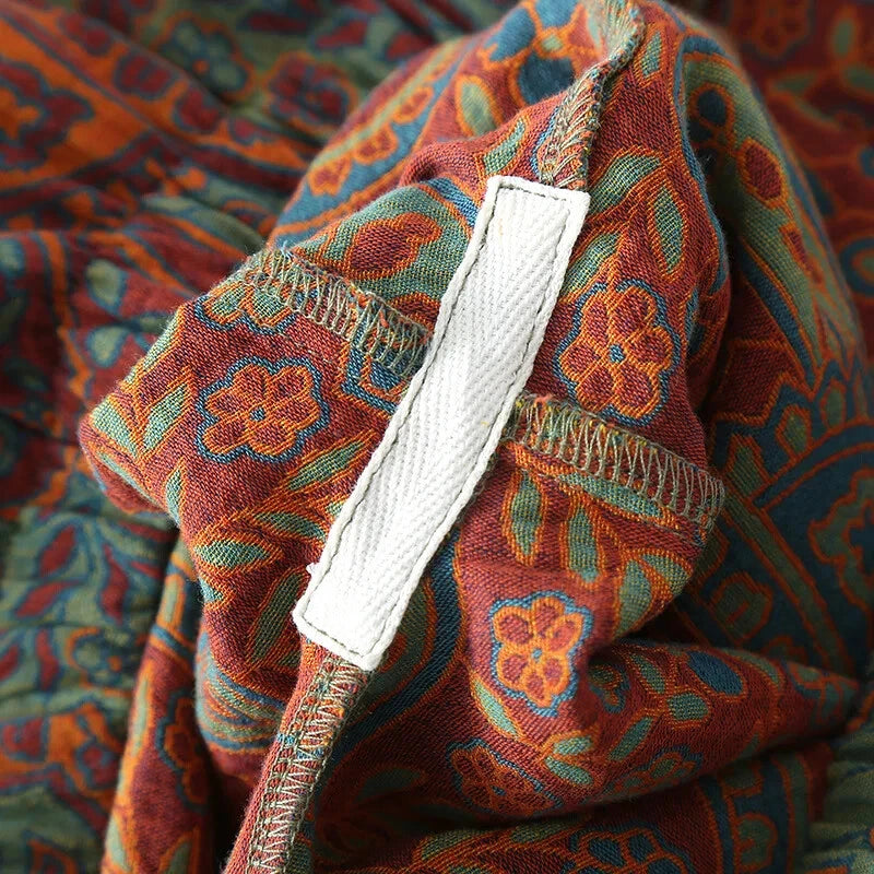 2024 new Ethnic style printed women's pajamas 2-piece set for casual wear