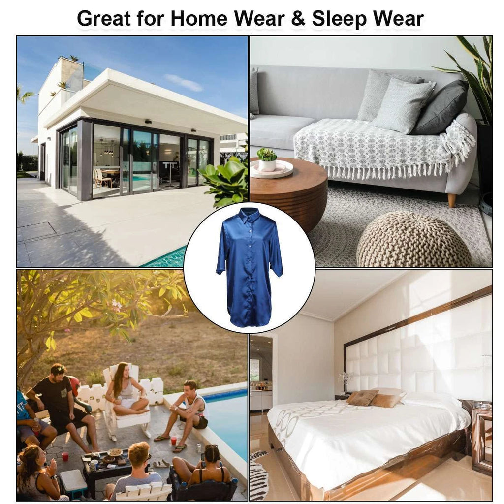 US Womens Sexy Satin Silk Nightdress Lingerie Sleepwear Nightgown Nightshirt Top