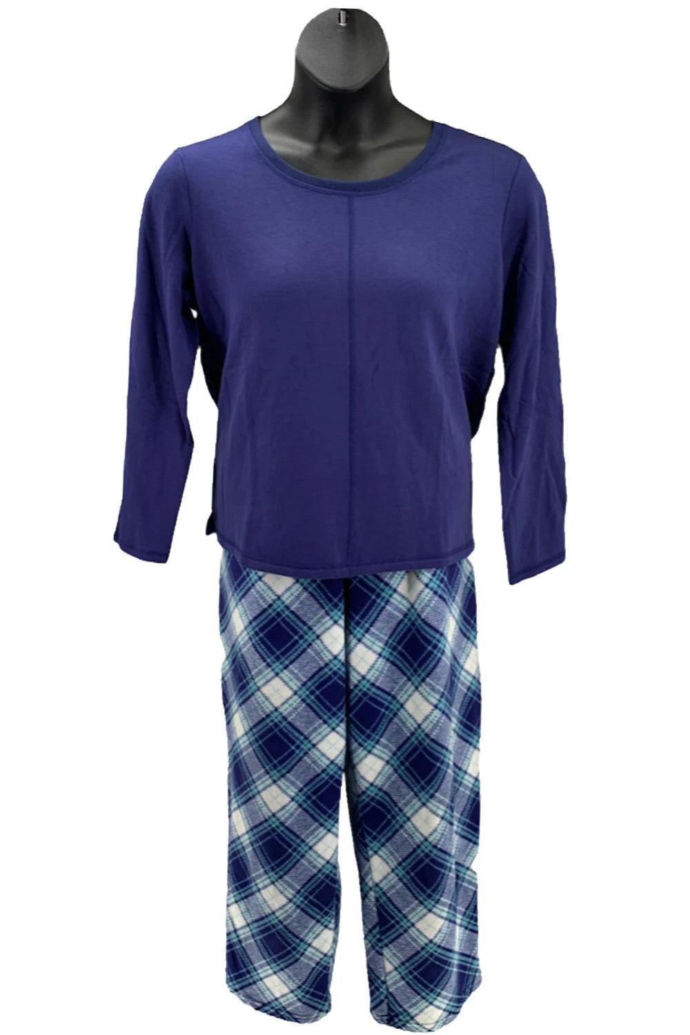 Hanes Comfort Sleep French Terry and Fleece Pajama Set Navy