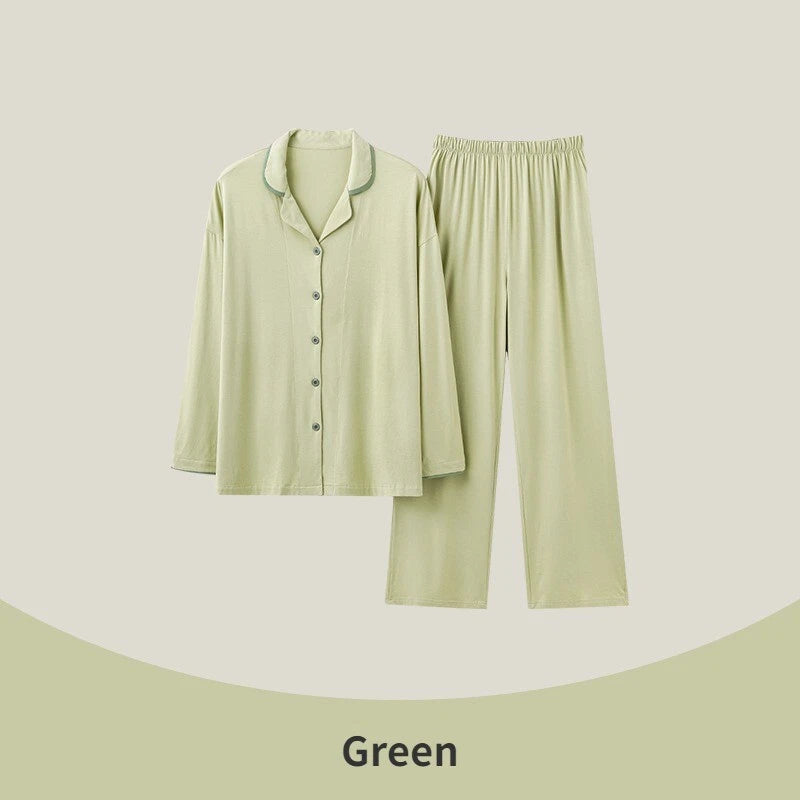 Women's Pajamas Set Antibacterial Dust Mite Resistant Solid Color Homewear