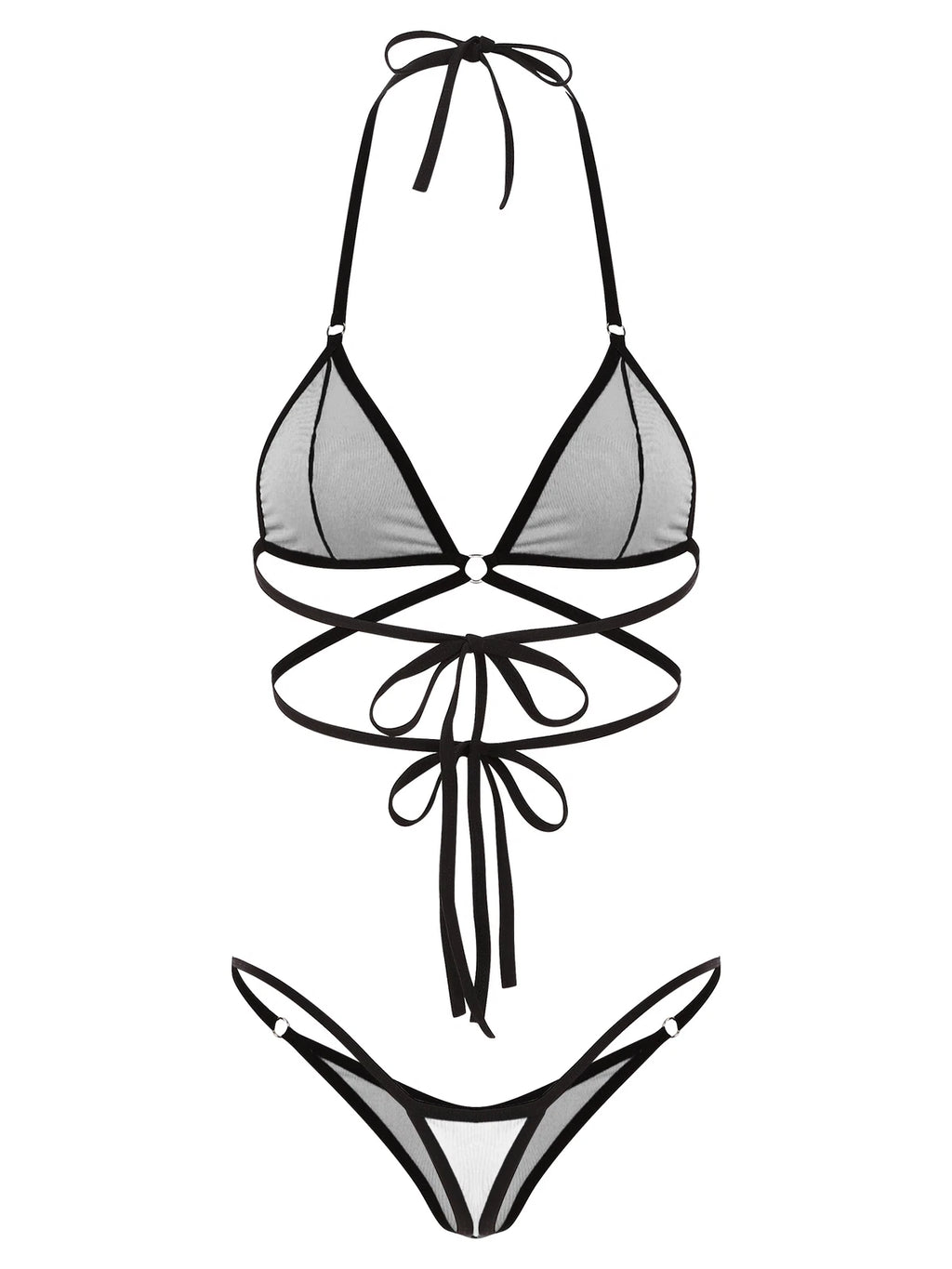 Women's Floral Lace Lingerie Bra Set Crotchless Thong G-string Cupless Bralette