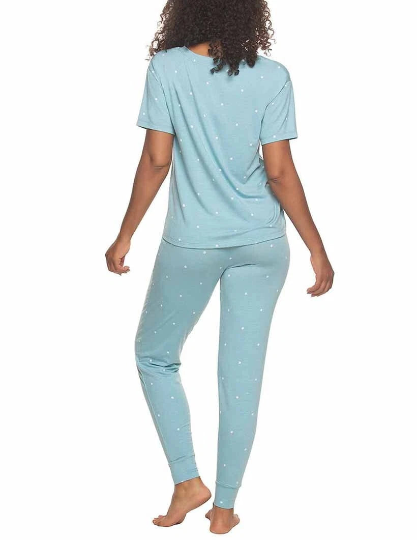 Felina Women's 3 Piece Pajama Set Jogger Shorts Crew Neck Tee