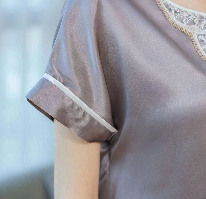 New Women Silk Pajamas Set,2 pieces,100% Mulberry Silk Sleepwear Nightwear U7198