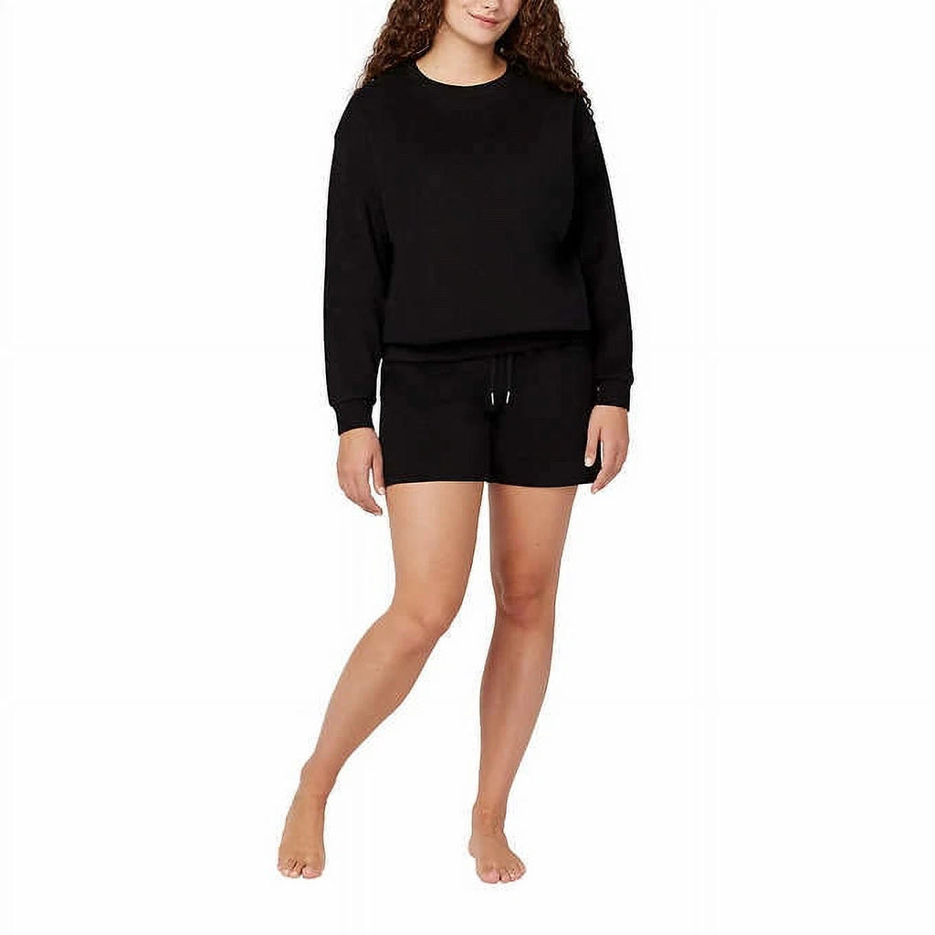 Buffalo by David Bitton Ladies 2-Piece Lounge Set Ribbed Long Sleeve Top & Short