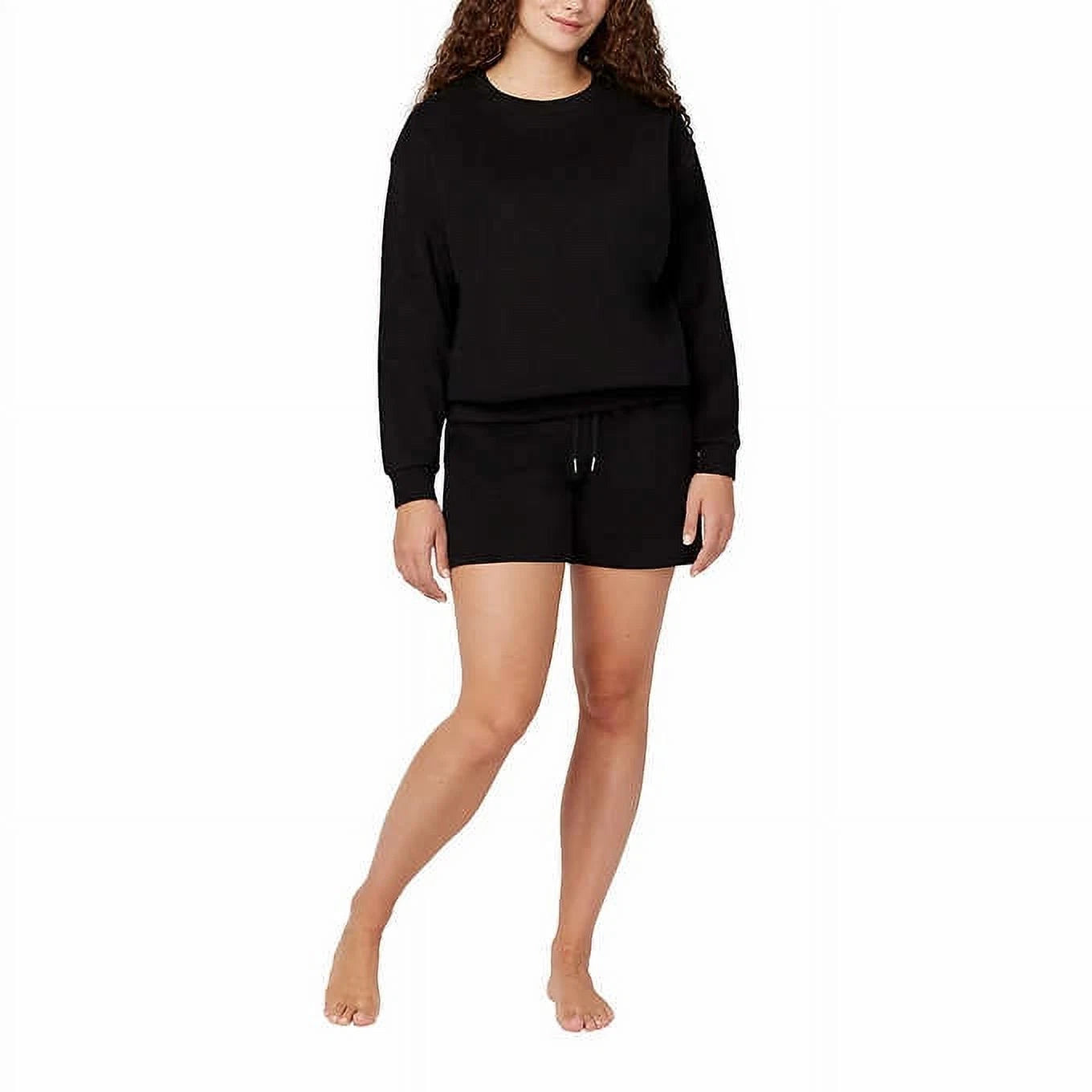 Buffalo by David Bitton Ladies 2-Piece Lounge Set Ribbed Long Sleeve Top & Short