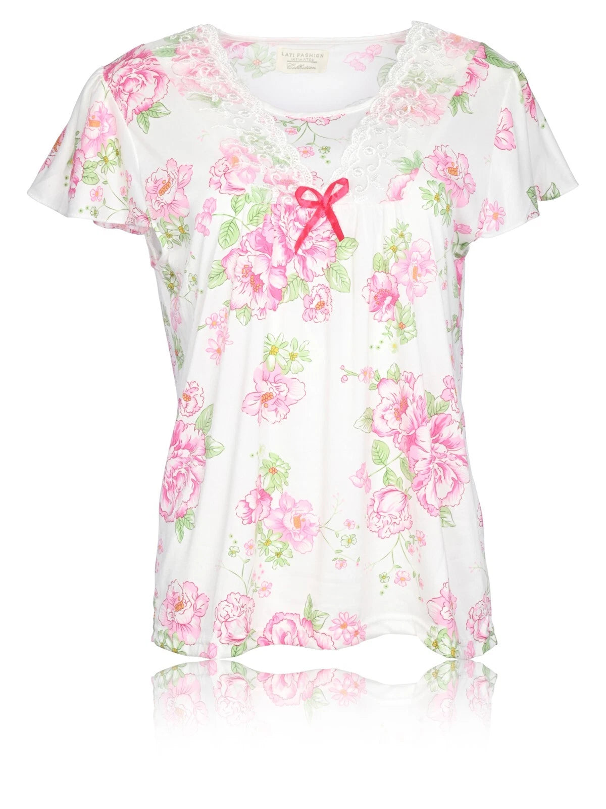 JEFFRICO Womens Capri Pajama Set 2 Piece Short Sleeve Top & Capri Pants 812C