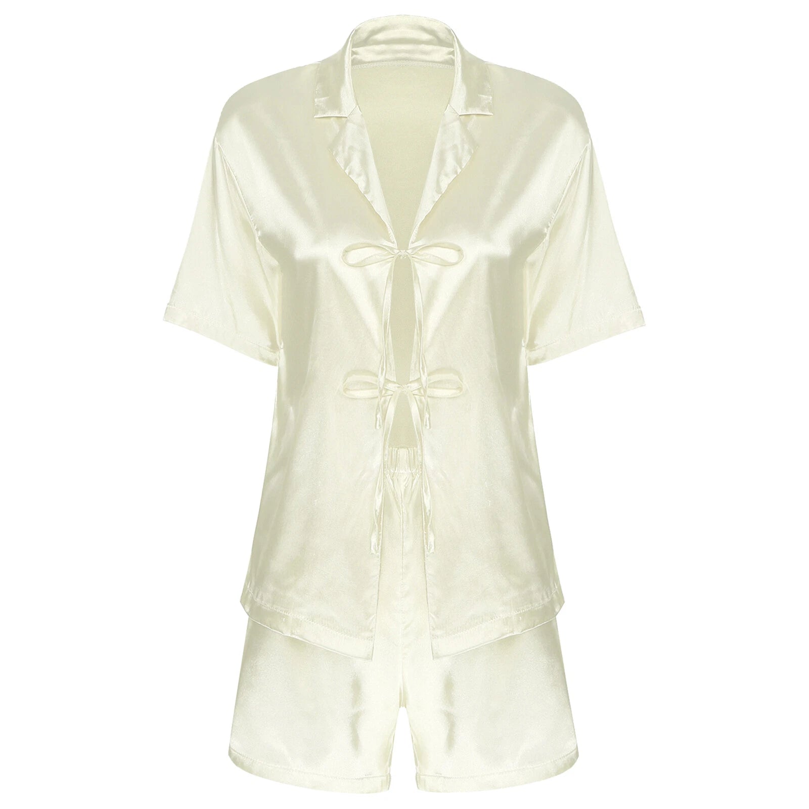 Women Nightwear Ice Cool Pajamas Set Silky Satin Sleepwear Soft Homewear Pants