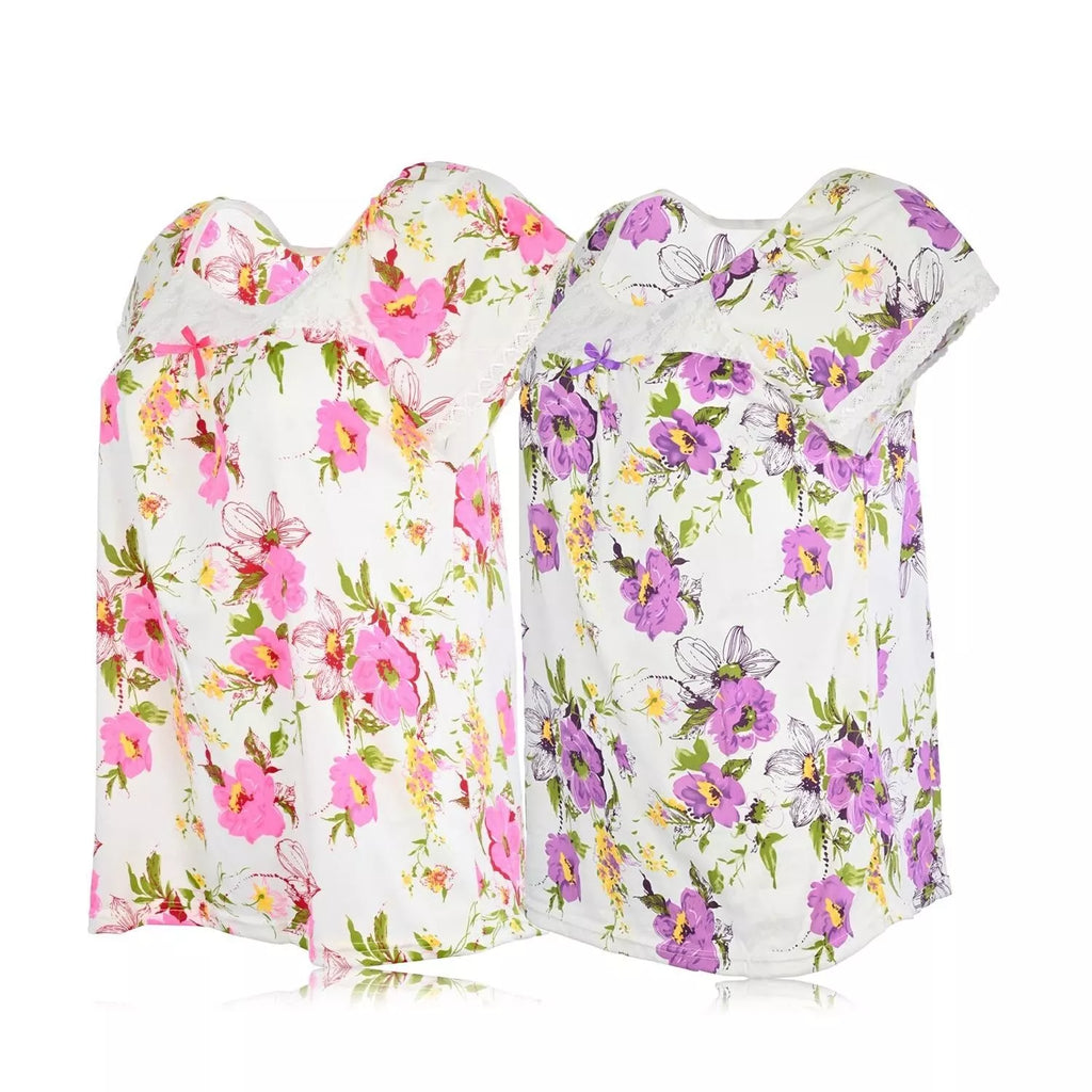 JEFFRICO Womens 2 Pack Capri Set Sleepwear Soft Pajamas Sleep Nightshirts 804C