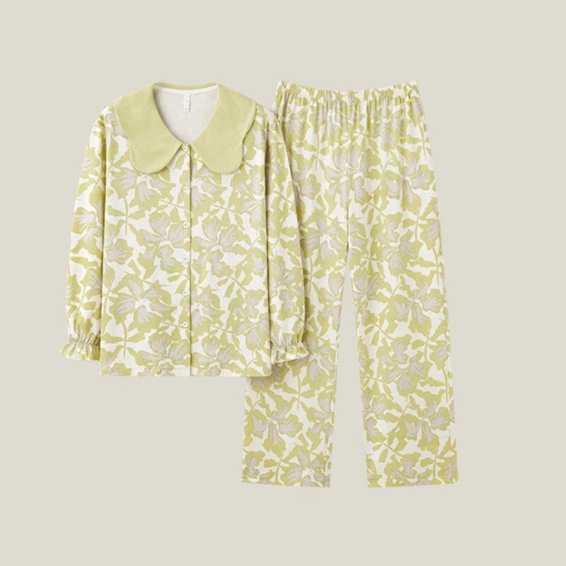 Fashion Women's Home Clothes Print Pajama Set Soft Comfortable Autumn Sleepwear