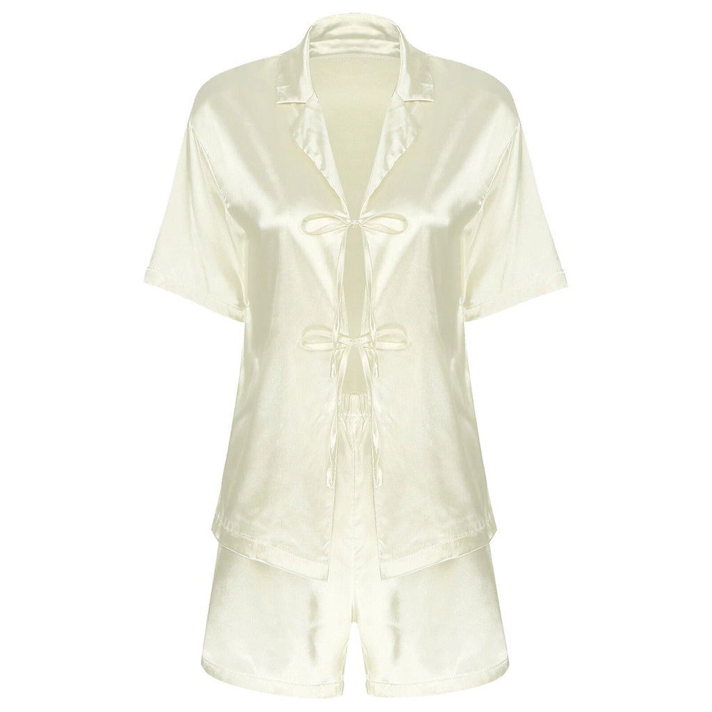 Women Nightwear Casual Pajamas Set Soft Sleepwear Ice Cool Homewear Summer