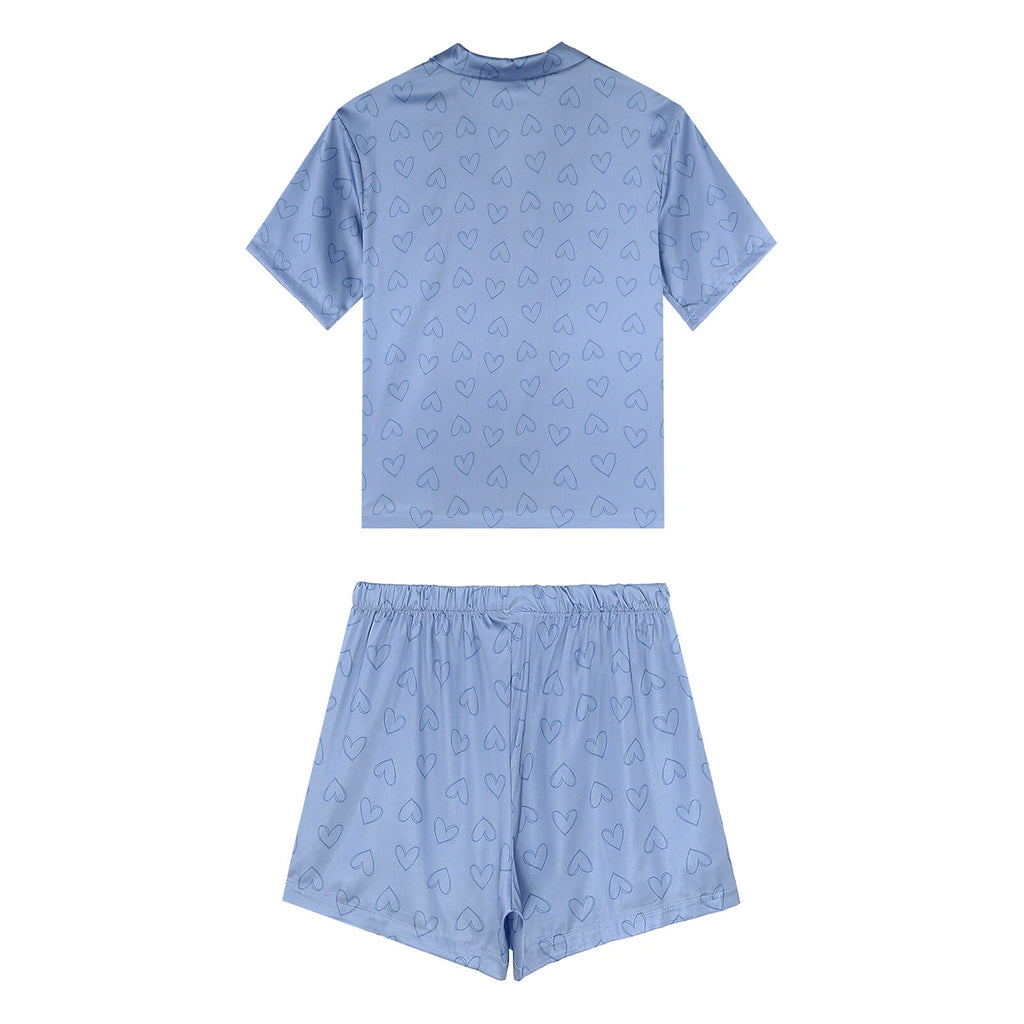 Women Nightwear Casual Pajamas Set Soft Sleepwear Shiny Homewear Comfortable