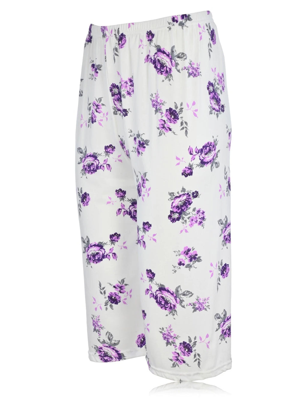 JEFFRICO Womens Capri Pajama Set 2 Piece Short Sleeve Top & Capri Pants  801C