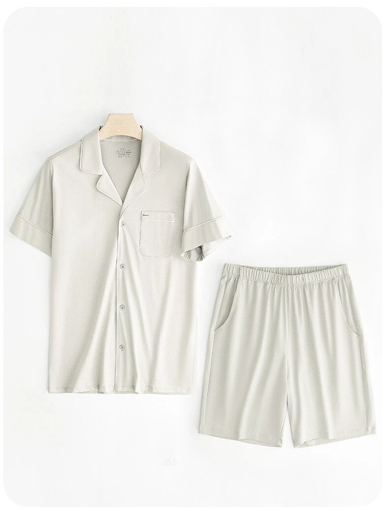 Summer Women's Pajamas Set Breathable Comfortable Comfort Thin Cool Short Sleeve Shorts-