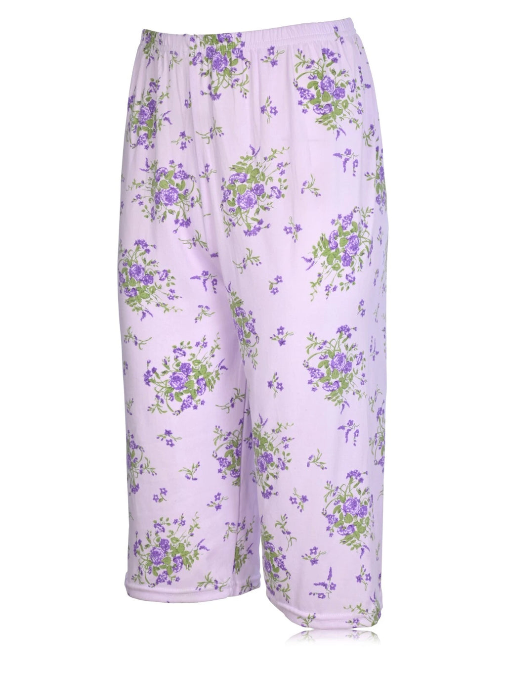 JEFFRICO Womens Capri Pajama Set 2 Piece Short Sleeve Top & Capri Pants 5201C