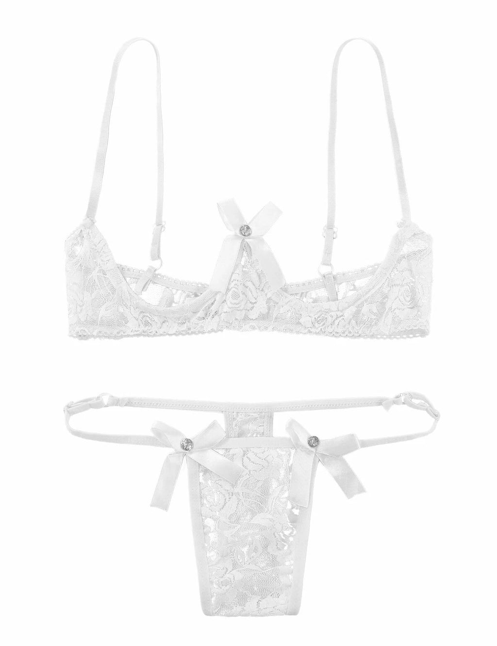 Women's G-string Sexy Lingerie Nightwear Lace Thong Bra Set Underwear Babydoll