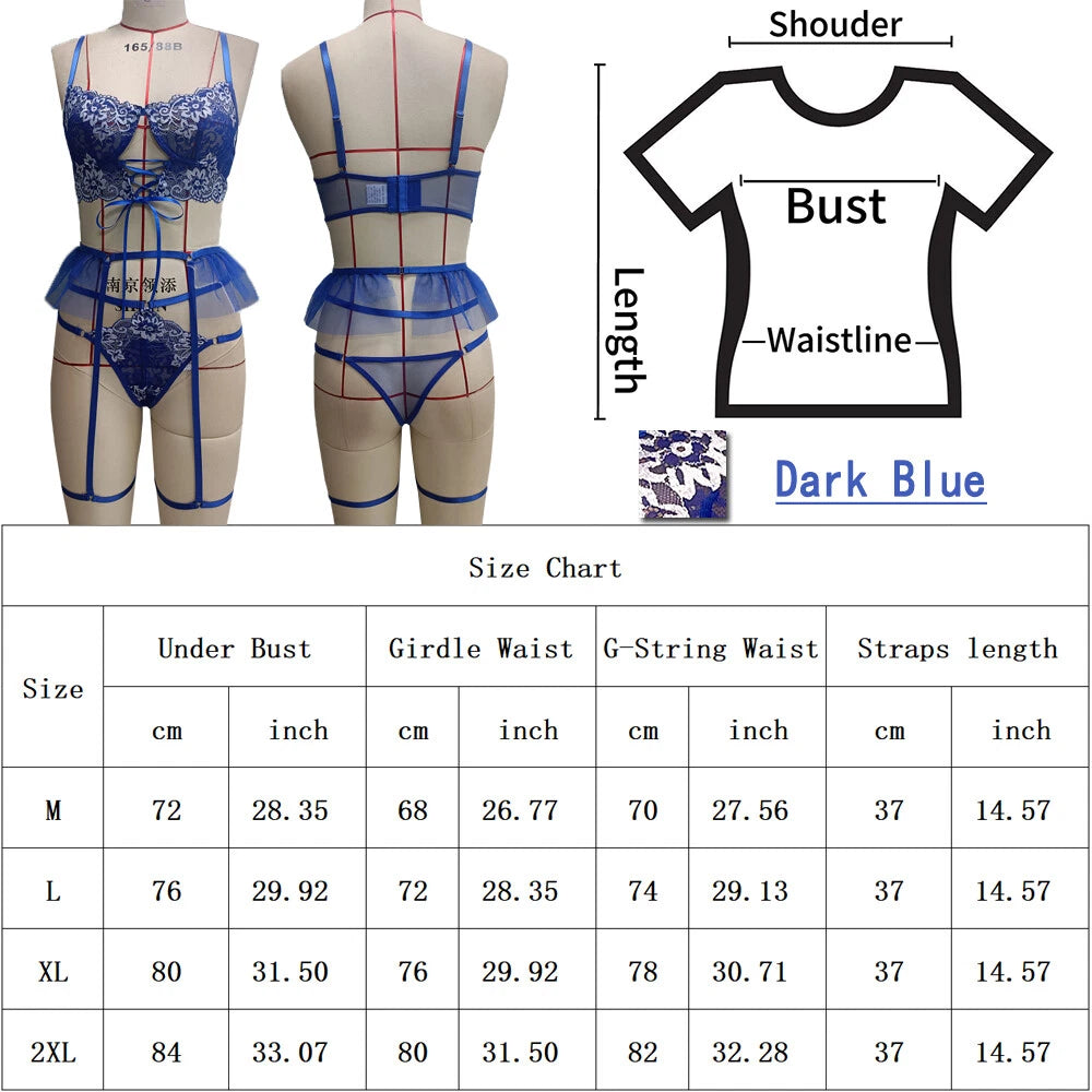 Women Sexy Lingerie Sleepwear Underwear Nightwear Babydoll Lace Bra Thong Set US