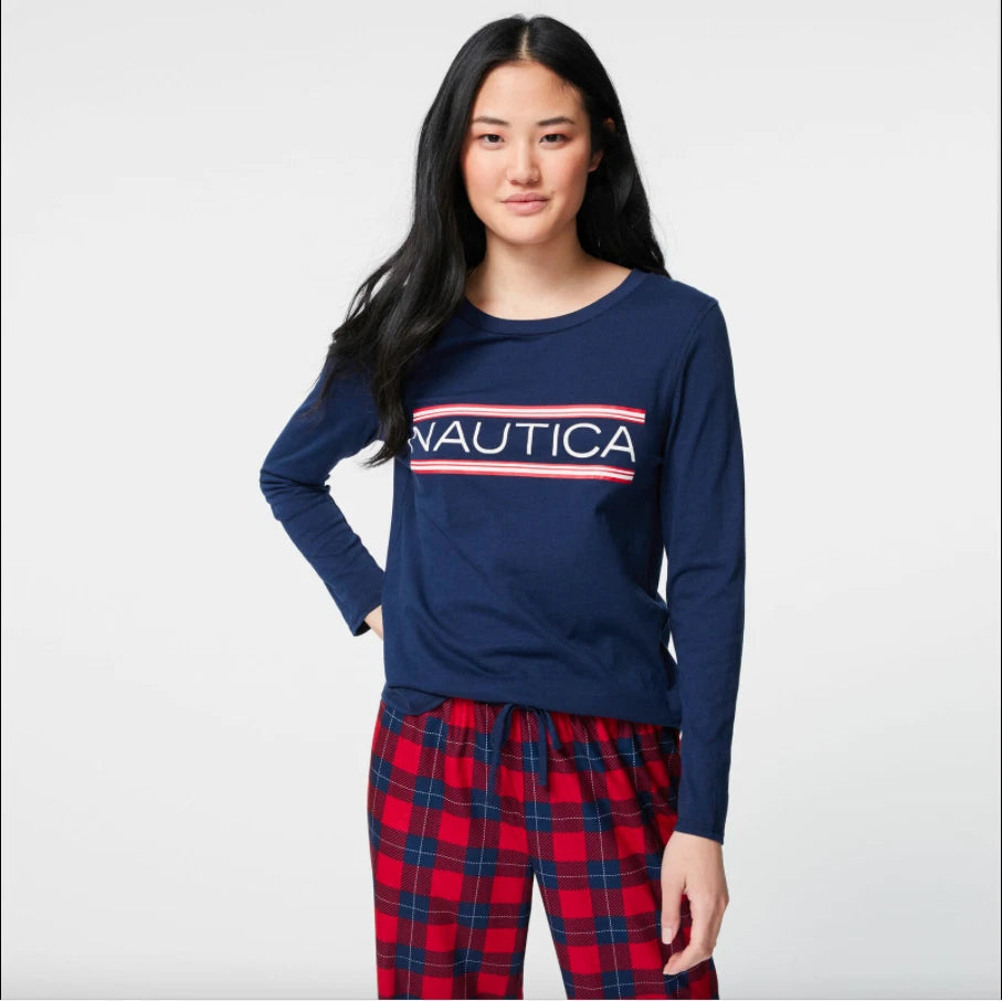NAUTICA  Women's Logo And Plaid Family Sleep Set NWT
