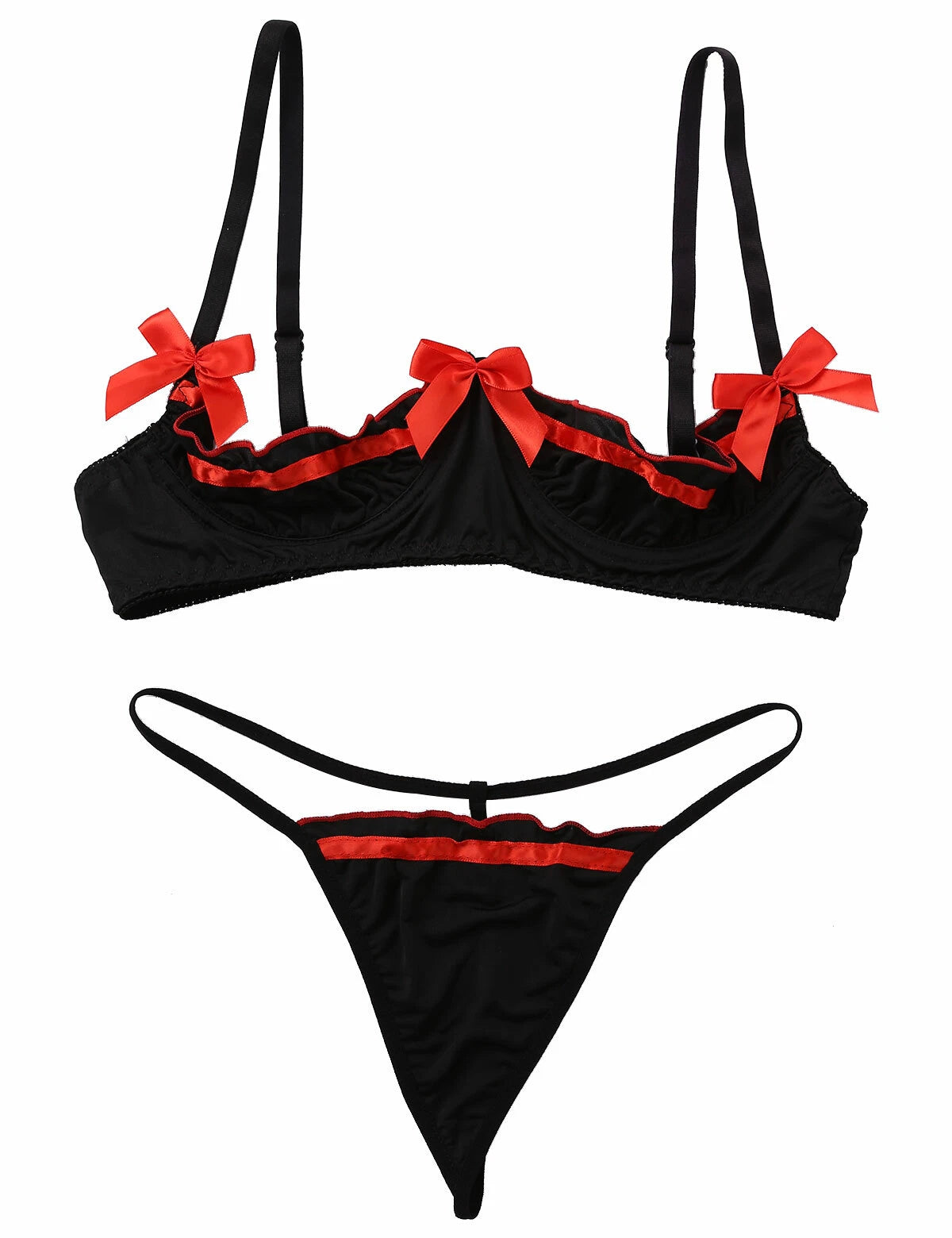 Women's G-string Sexy Lingerie Nightwear Lace Thong Bra Set Underwear Babydoll