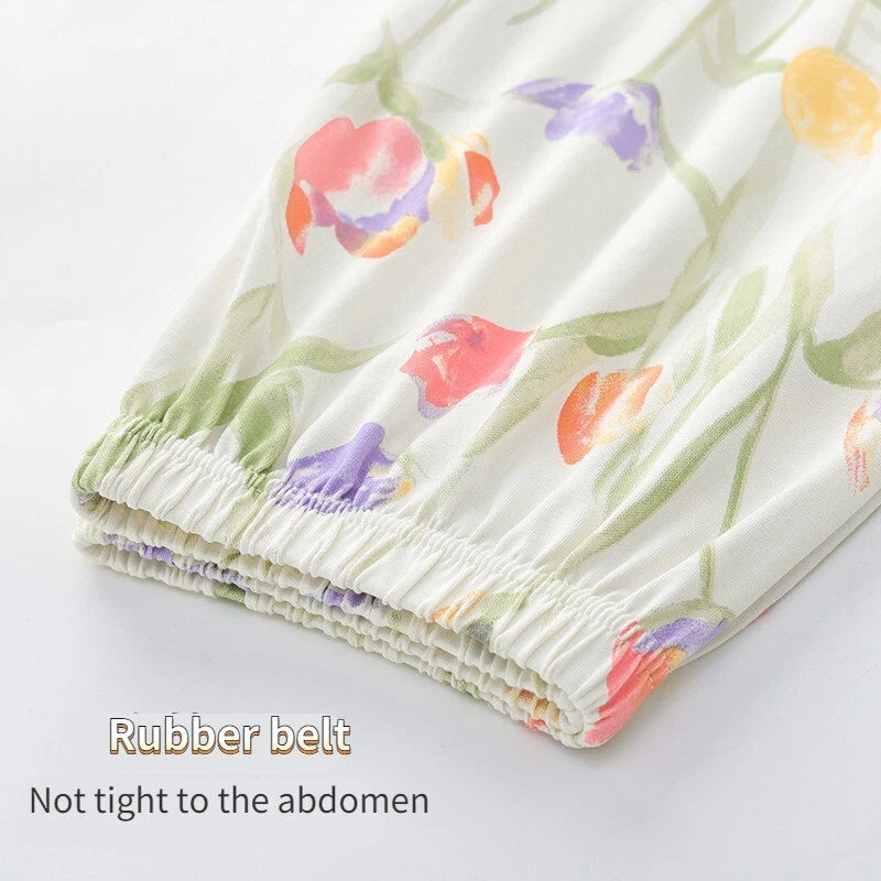 Women's Tulip Pajamas Soft Comfortable Autumn Homewear Sleepwear-