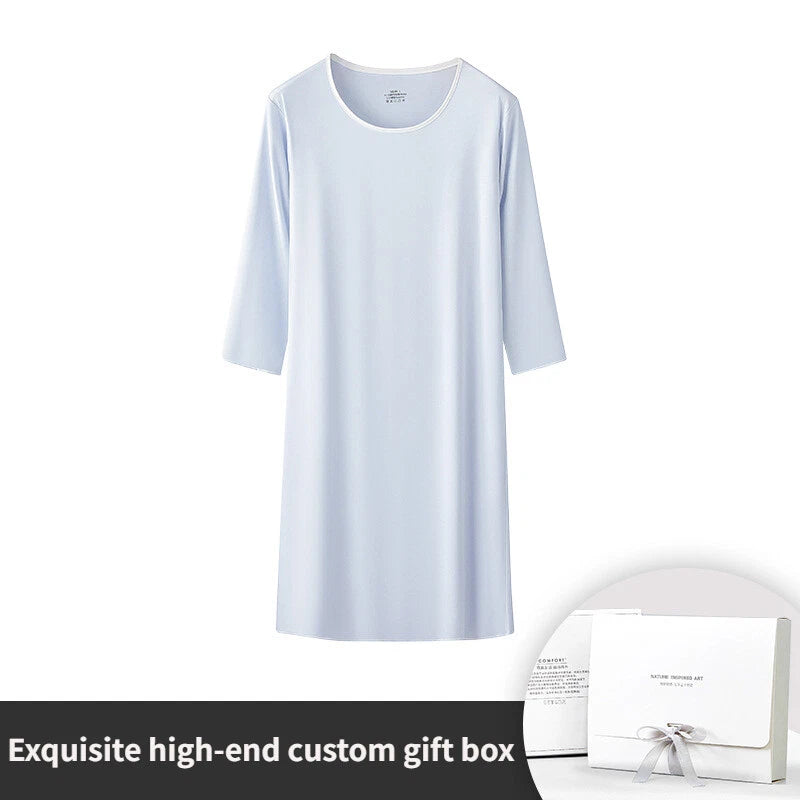 Fashion Spring Women's Three Quarter Sleeves Breathable Comfortable Nightgown Clothing-