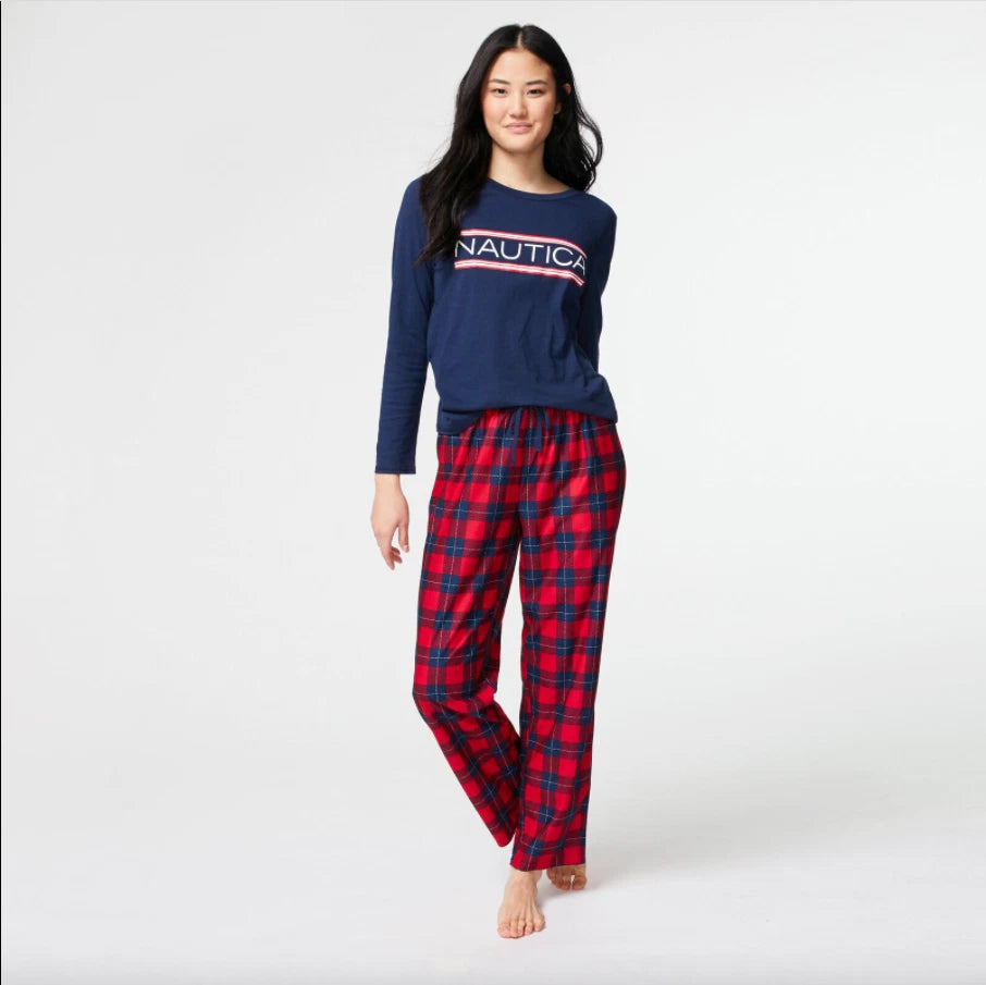 NAUTICA  Women's Logo And Plaid Family Sleep Set NWT