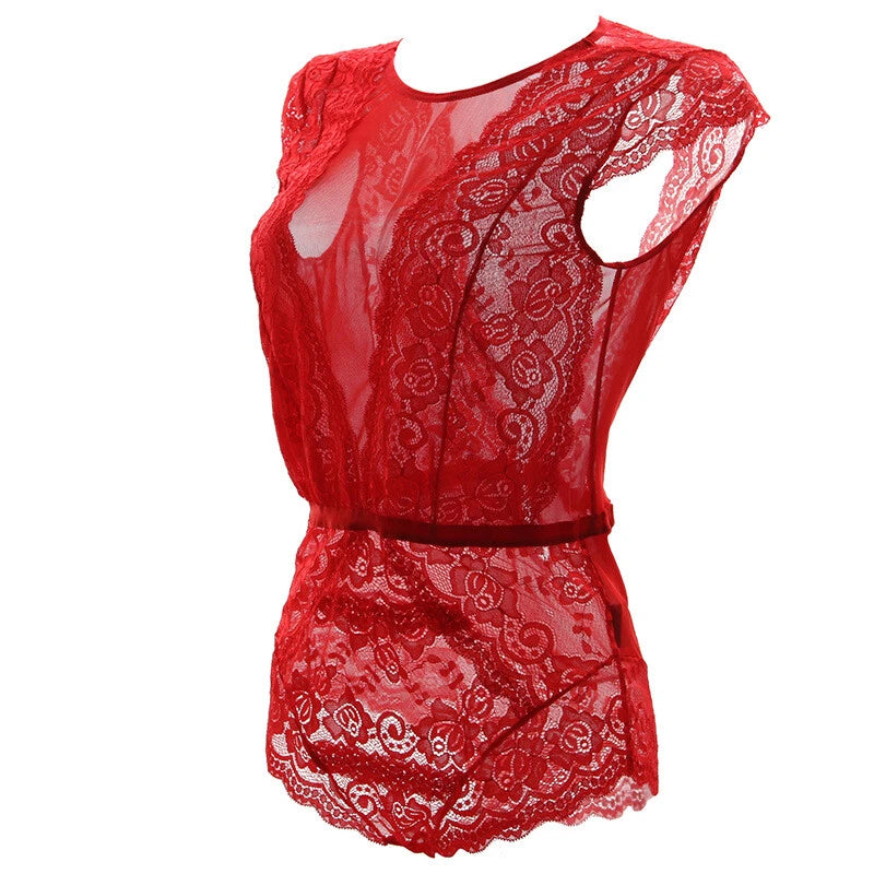 Womens Sexy Lingerie Lace Romper Teddy One Piece Bodysuit Babydoll Sleepwear US