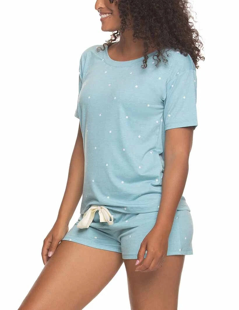 Felina Women's 3 Piece Pajama Set Jogger Shorts Crew Neck Tee