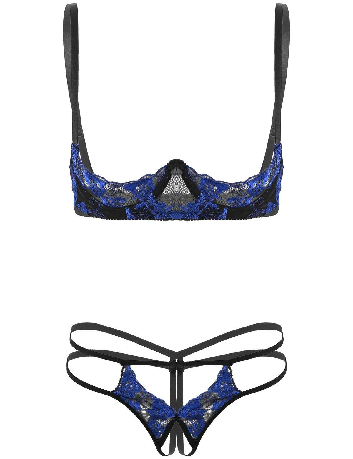 Women's G-string Sexy Lingerie Nightwear Lace Thong Bra Set Underwear Babydoll