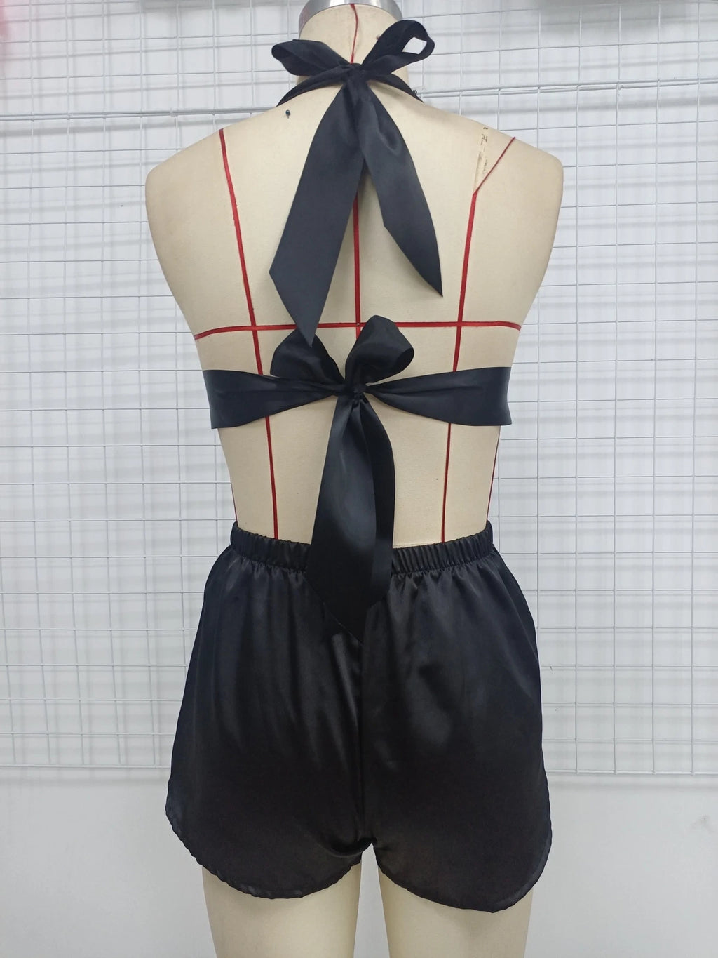 US Women Sexy Lingerie Sleepwear Satin Silk Babydoll Lace Nightwear Pajamas Set