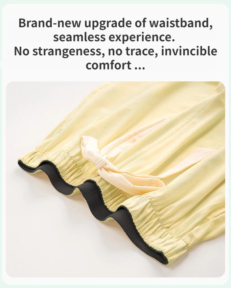 Women's Summer Soft Cool With Built-in Bra Pad Breathable Sports Pajamas Set-