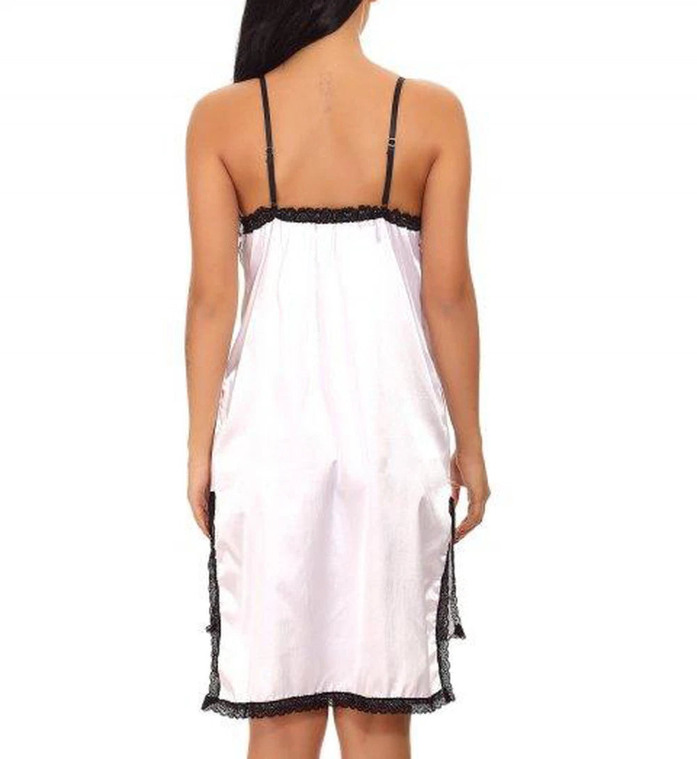 US Women Sexy-Lingerie Sleepwear Satin Silk Babydoll Lace Nightwear Pajamas Set