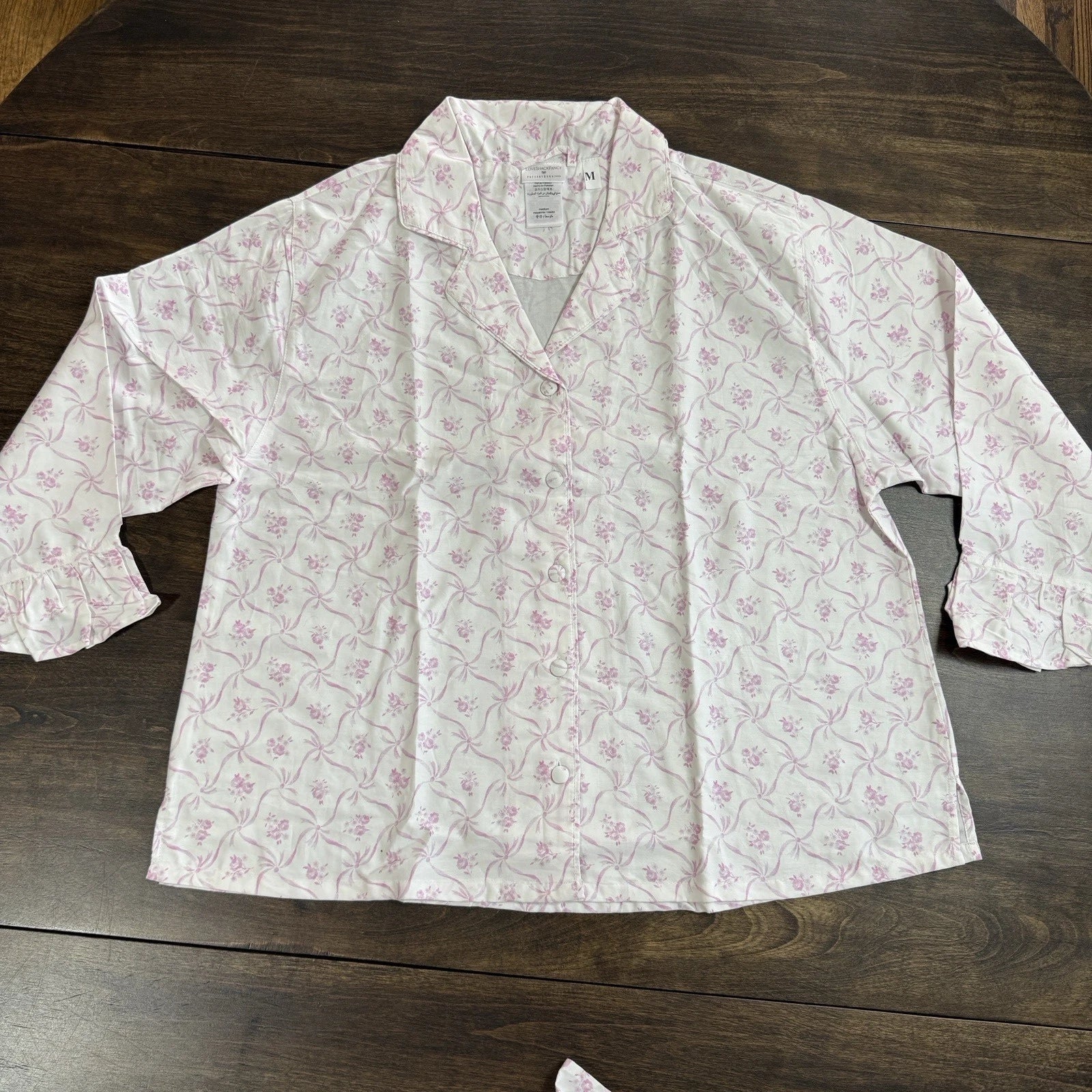 POTTERY BARN LoveShackFancy FLORAL TRELLIS SATEEN PAJAMA SET~PINK & BLUE AVAIL