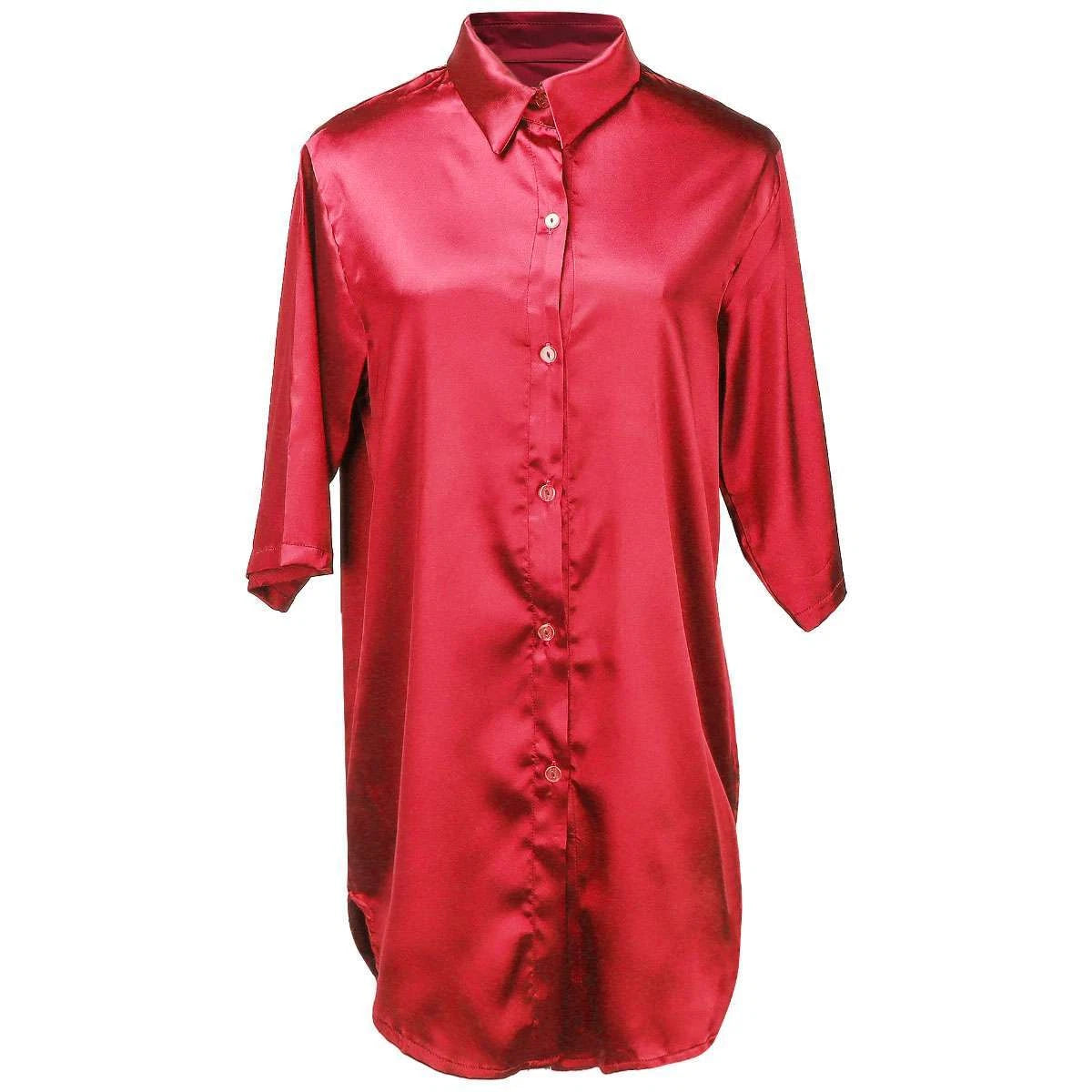 US Womens Sexy Satin Silk Nightdress Lingerie Sleepwear Nightgown Nightshirt Top