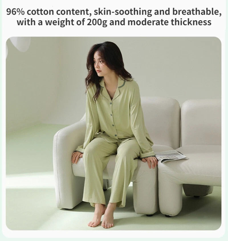 Women's Pajamas Antibacterial Dust Mite Resistant Solid Color Homewear Pajamas-