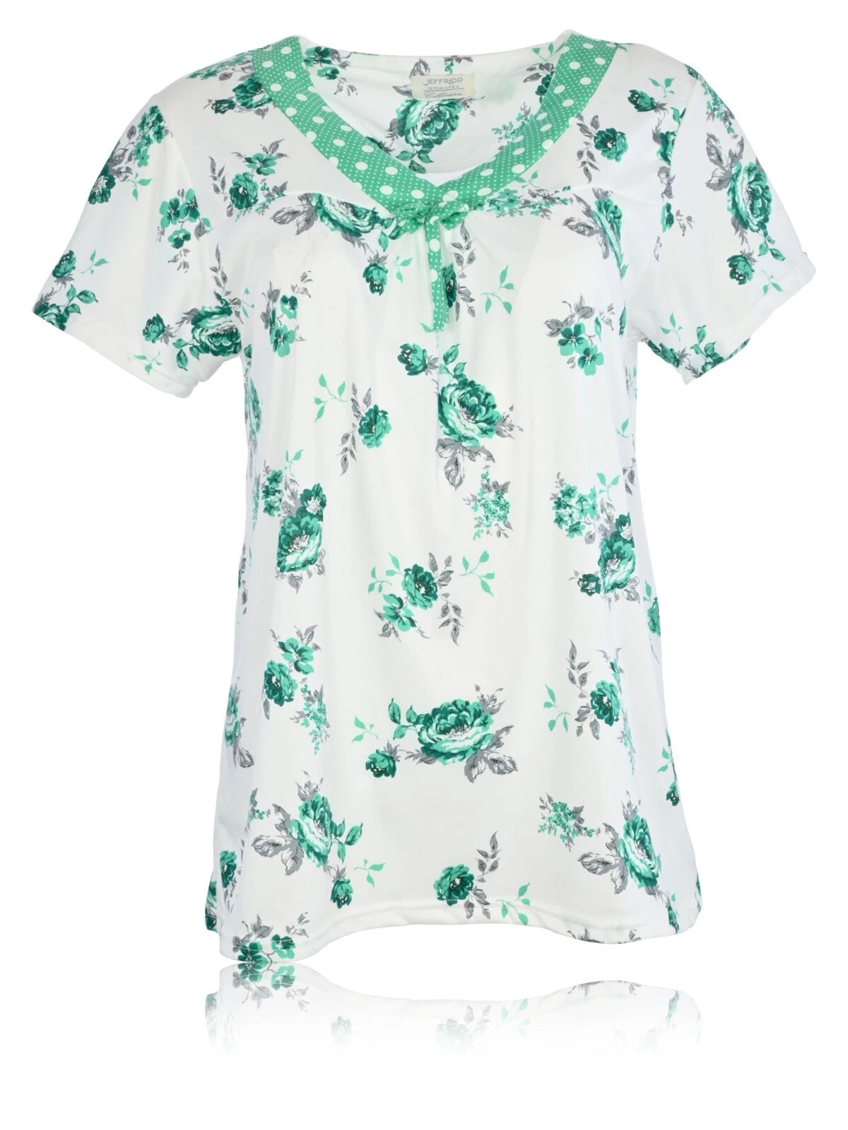 JEFFRICO Womens Capri Pajama Set 2 Piece Short Sleeve Top & Capri Pants  801C