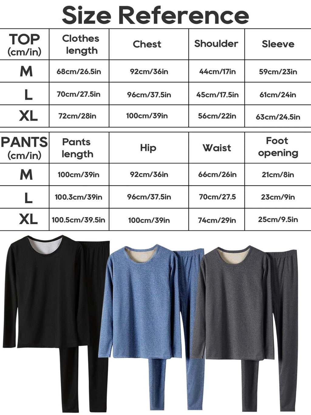 Men's Cashmere & Silk Lined Thermal Pajama Set Soft Underwear Set Long Johns