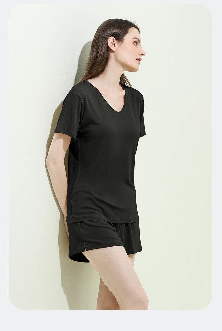 Women's Pajama Set Simple Casual Summer Comfortable Breathable Short Sleeve