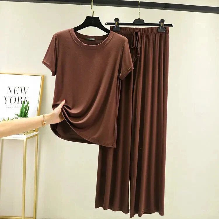 2025 New Pajama Sets Women Lounge Cute Sleepwear Short Sleeve Casual Nightwear