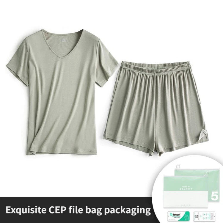 Women's Pajama Set Simple Casual Summer Comfortable Breathable Short Sleeve