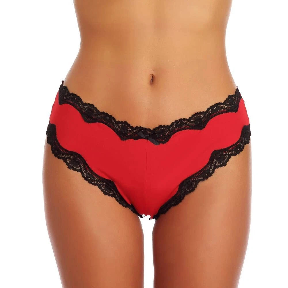 Womens Sexy-Lingerie Sleepwear Satin Silk Babydoll Lace Nightwear Pajamas Set US