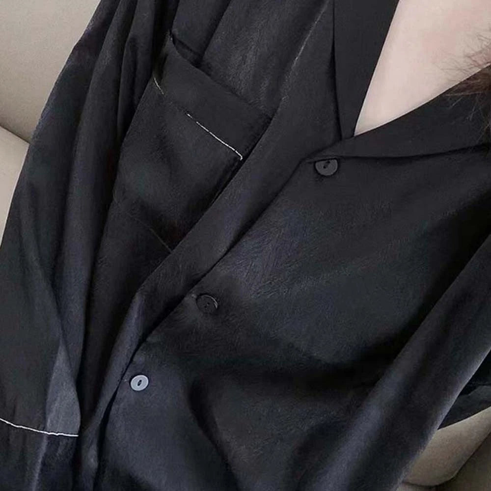 Skinny Clothes Solid Women Pyjamas Set Birthday Gift-