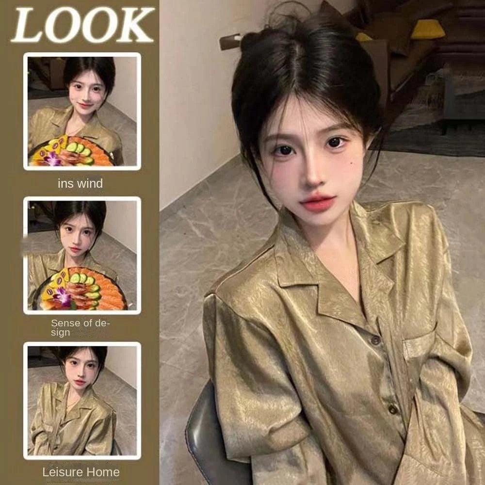 Skinny Clothes Solid Women Pyjamas Set Birthday Gift-