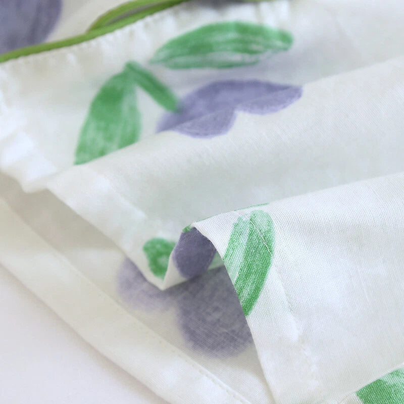 Women Pajamas Set 100% Cotton Printed Sleepwear Casual Nightwear Gauze Home Wear