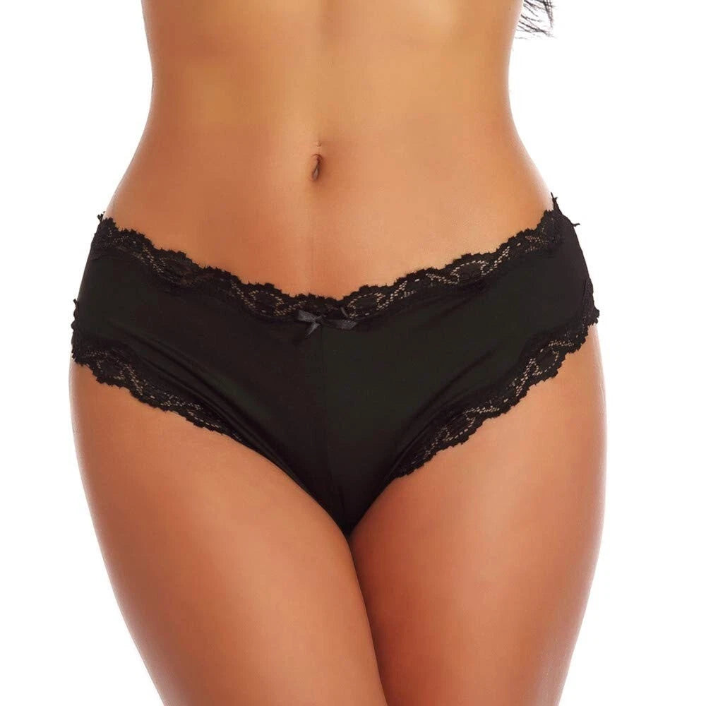 Womens Sexy-Lingerie Sleepwear Satin Silk Babydoll Lace Nightwear Pajamas Set US