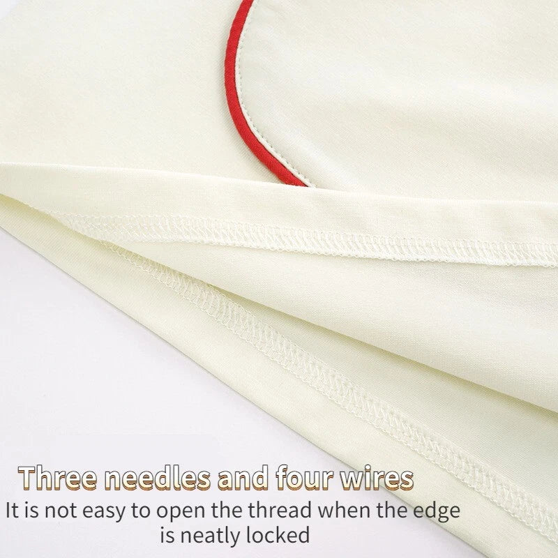 Fashion Women's Pajamas Autumn Embroidered Comfortable Casual Antibacterial Pajamas Set-