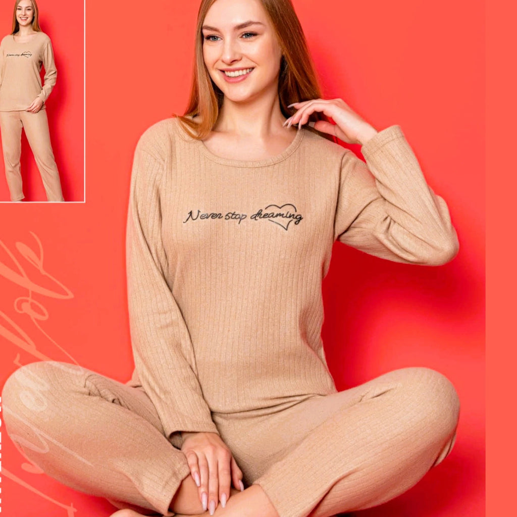 Joblot Ladies Pyjama Set Pyjamas With Long Sleeve And Trousers Homewear M-2XL-